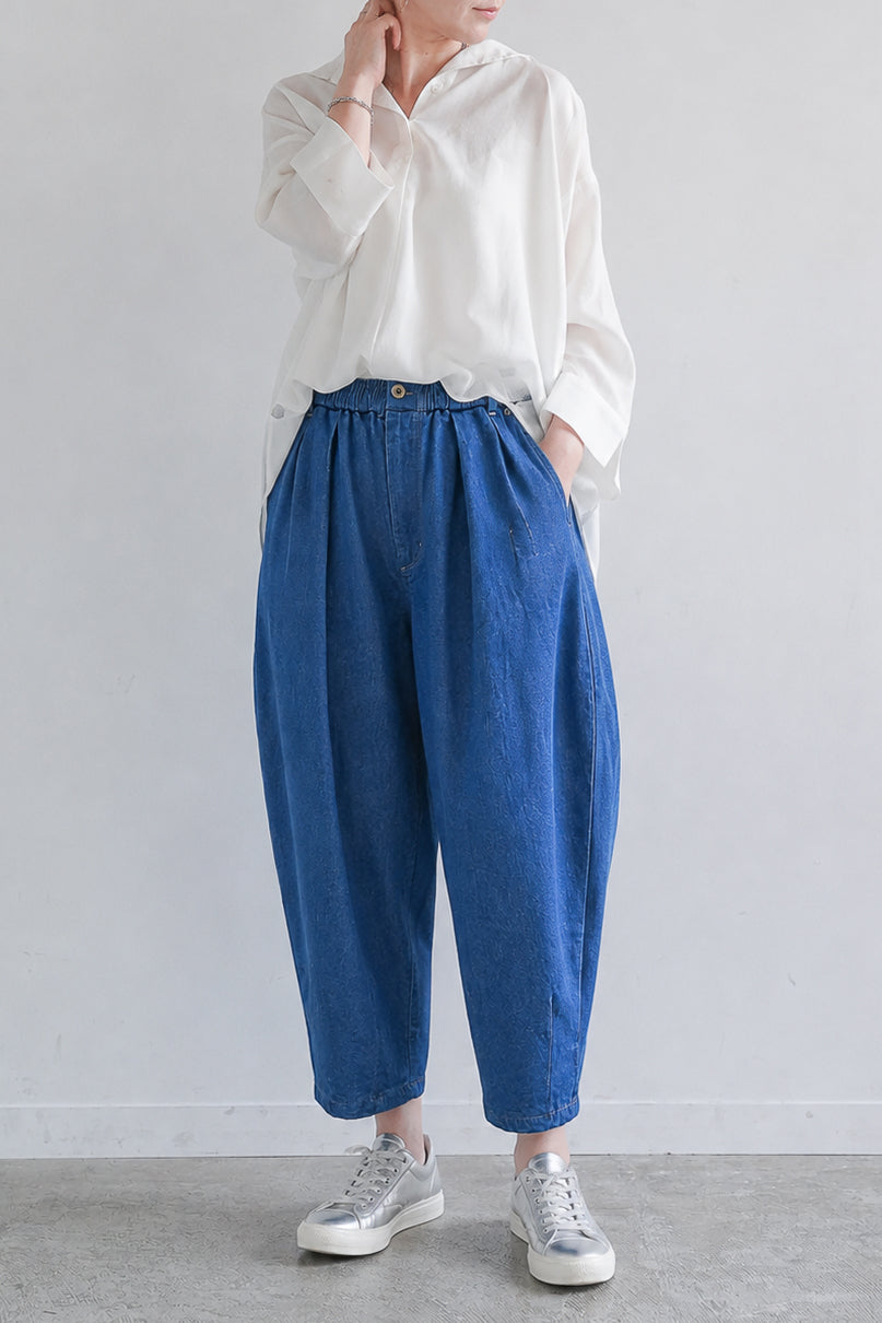 デニムカーブワイドパンツ