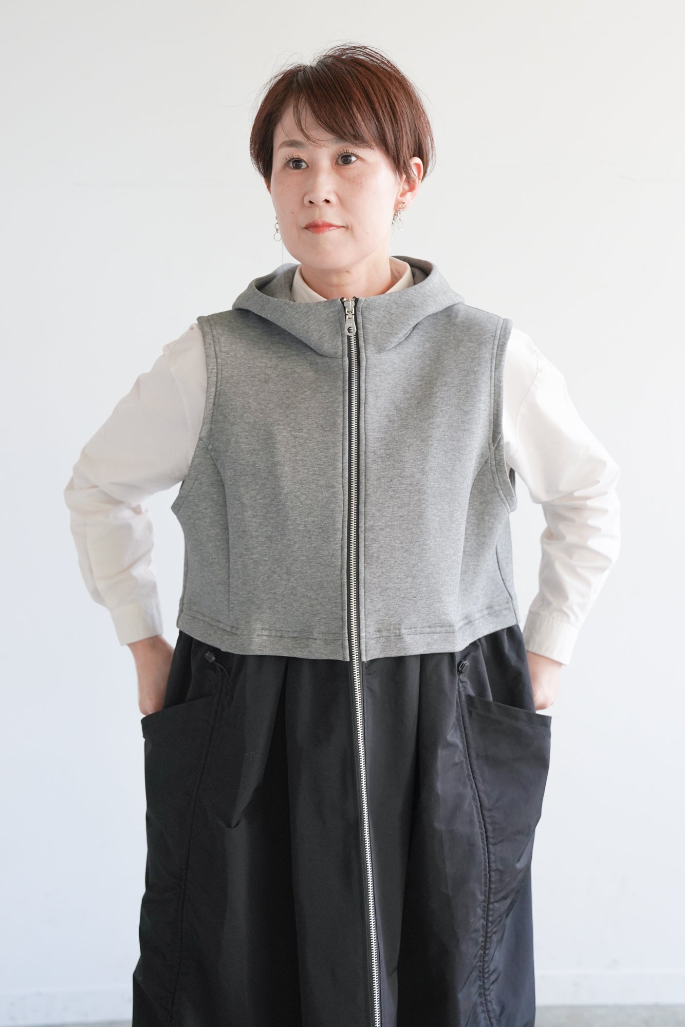 パーカージレワンピース