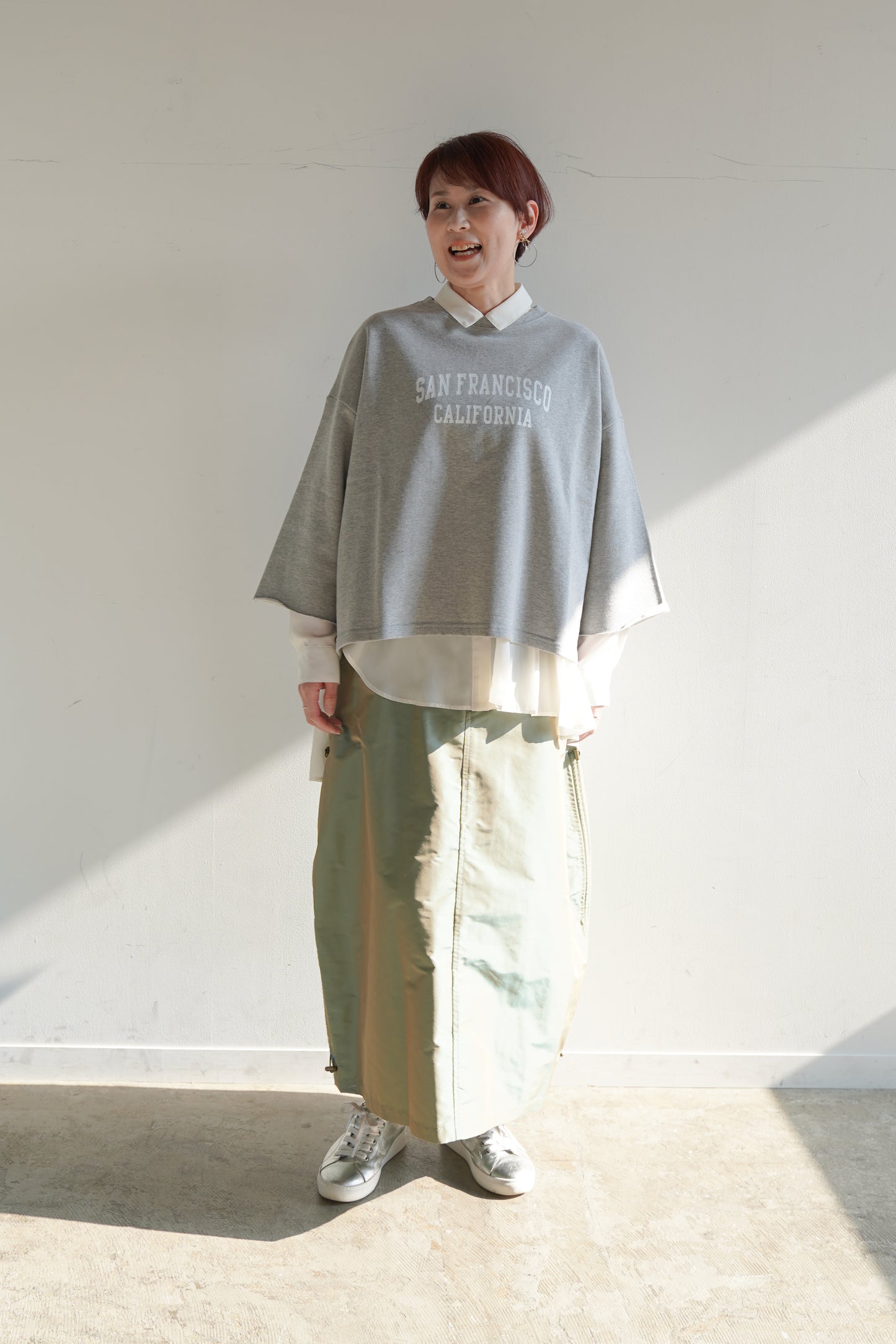 サイド絞りスカート