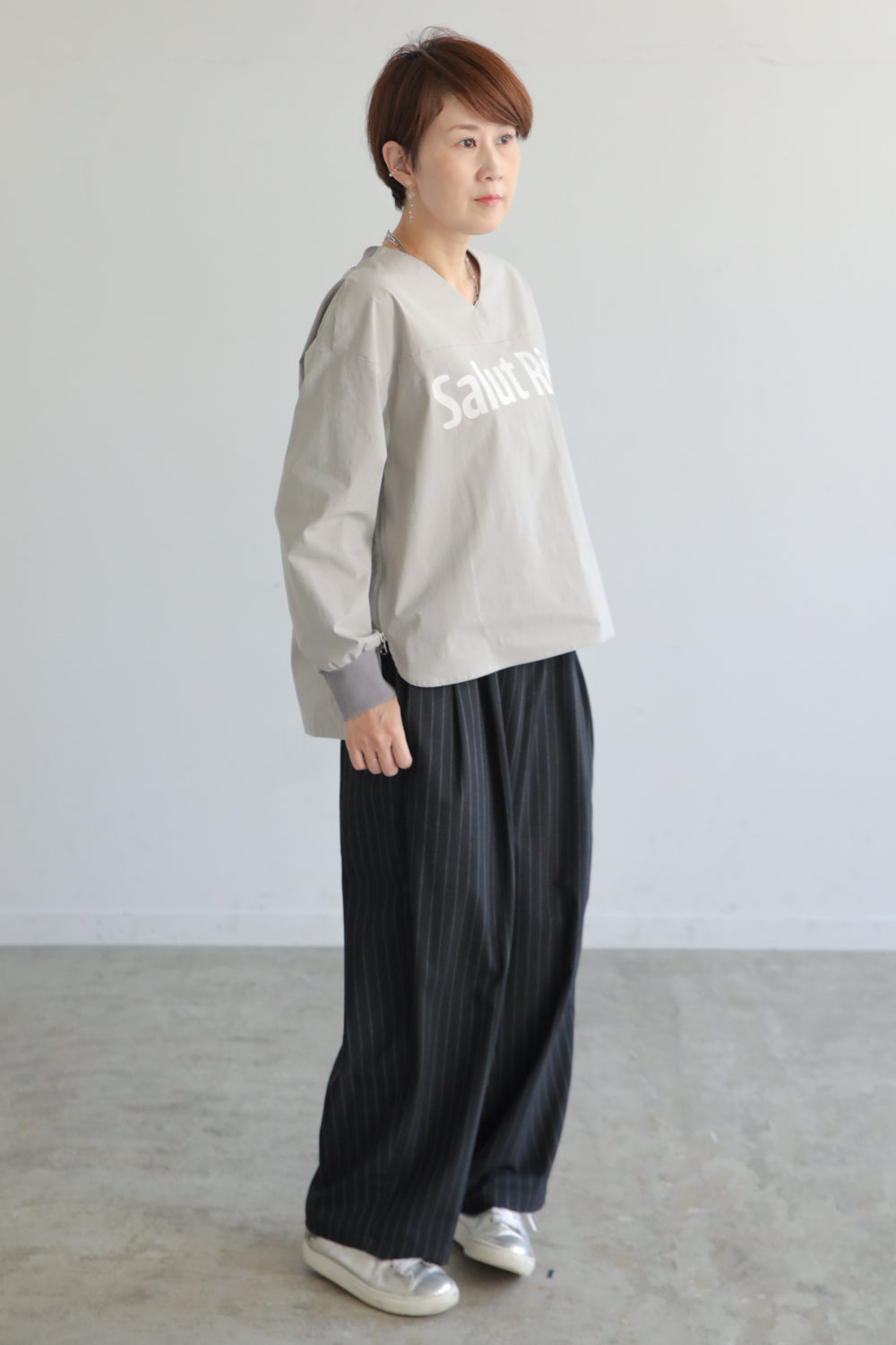 ストライプカーブパンツ