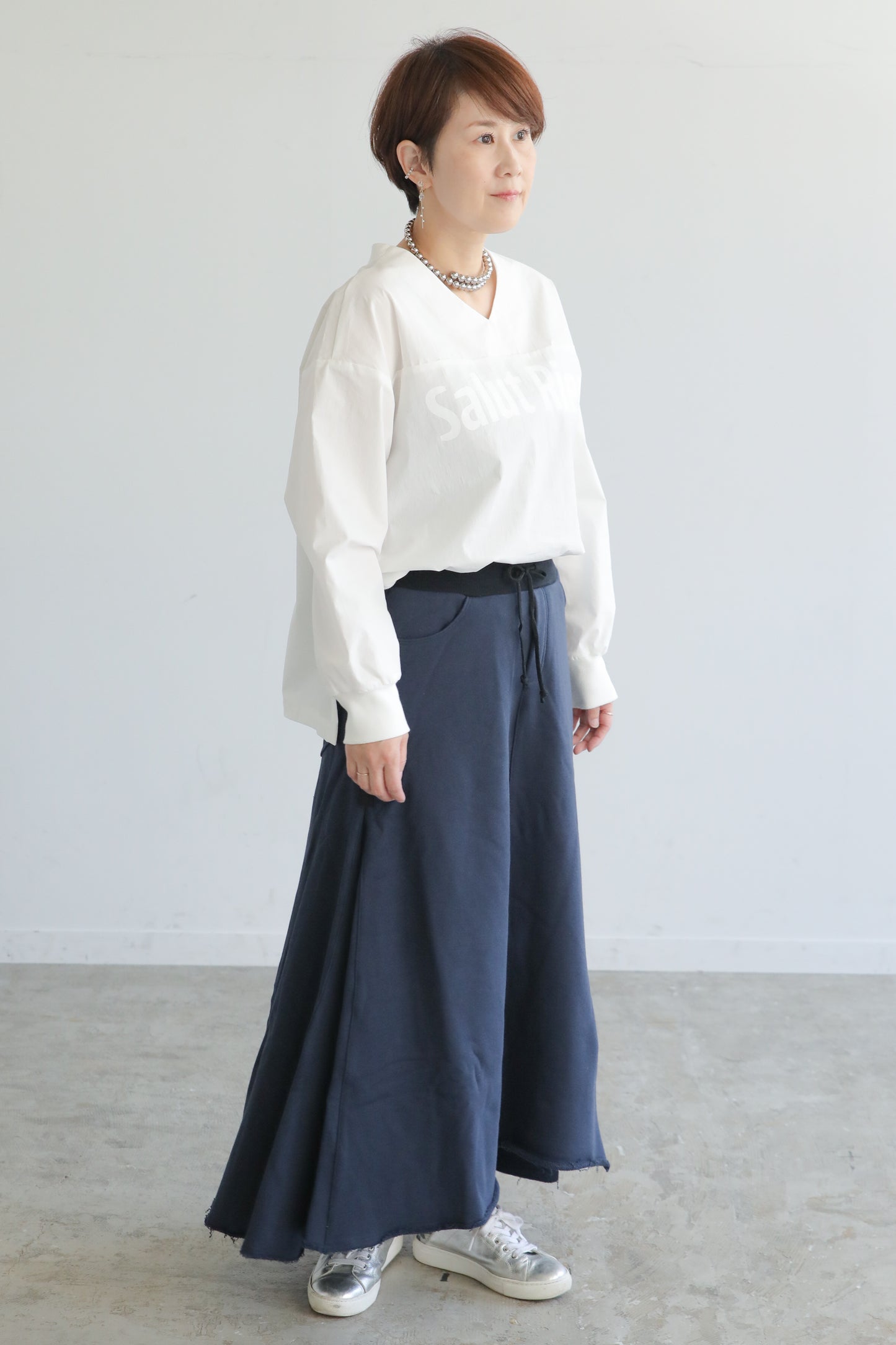 裾ジップスエットスカート