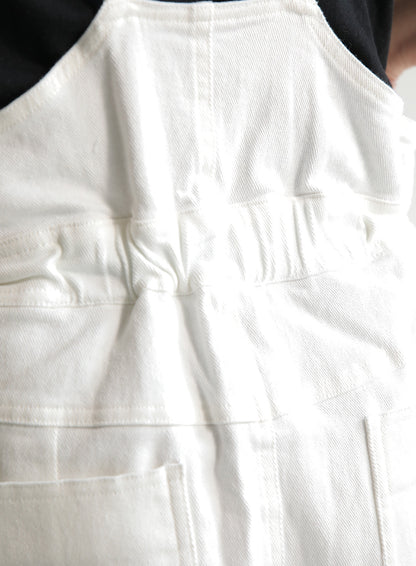 前ファスナーデニムサロペット