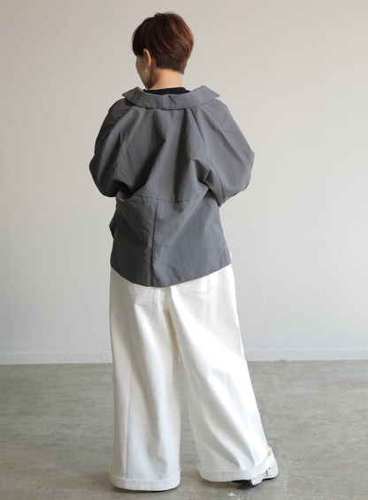 前ファスナーデニムサロペット