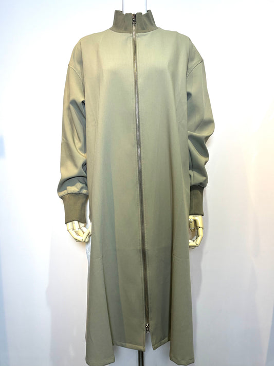 バイカラーロングブルゾン