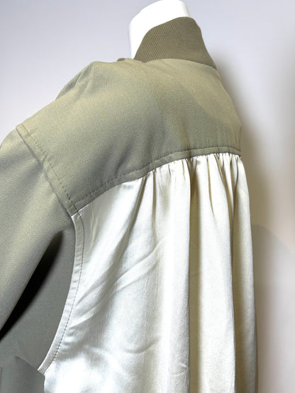 バイカラーロングブルゾン