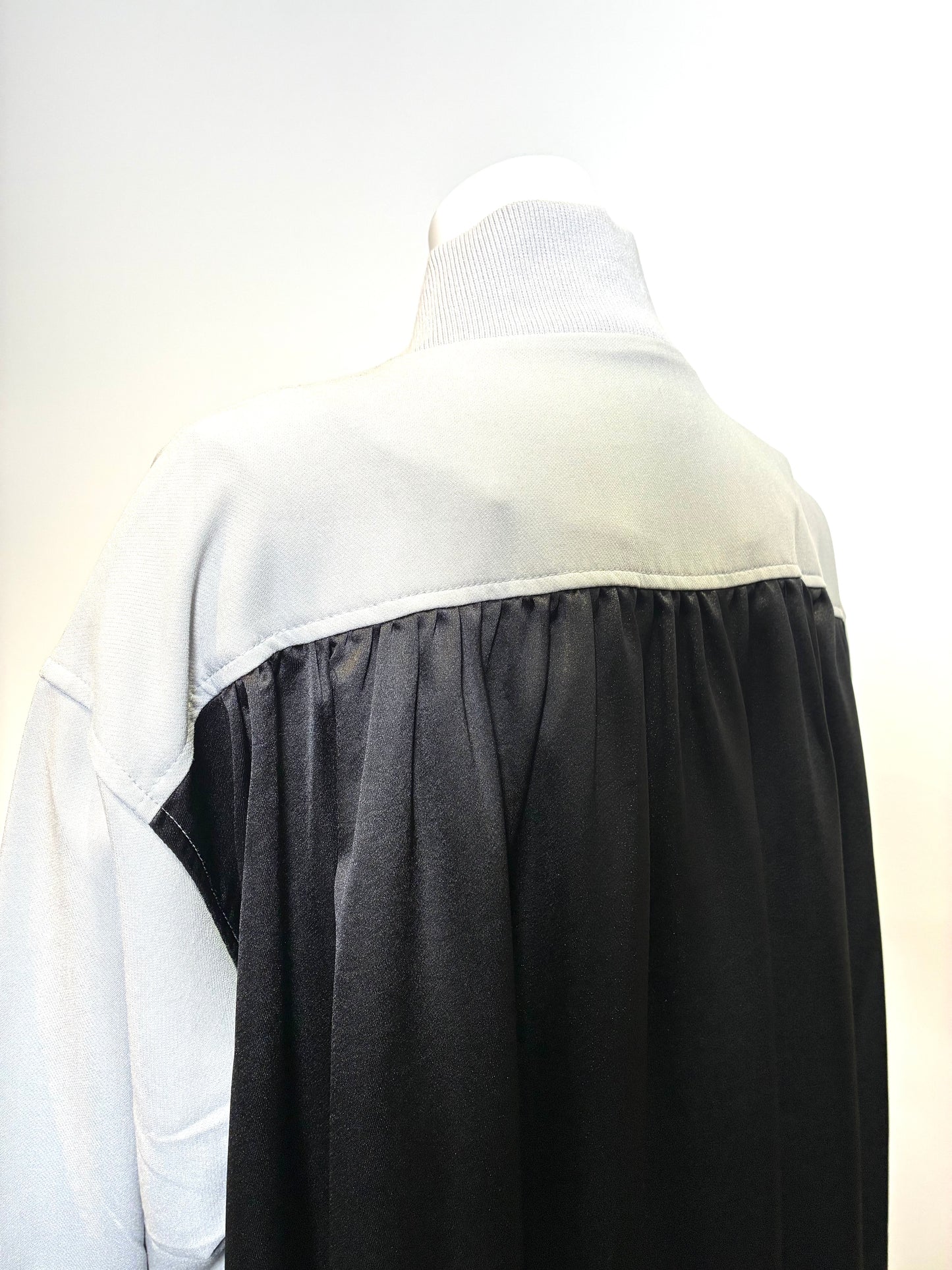 バイカラーロングブルゾン