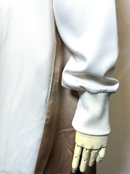 バイカラーロングブルゾン