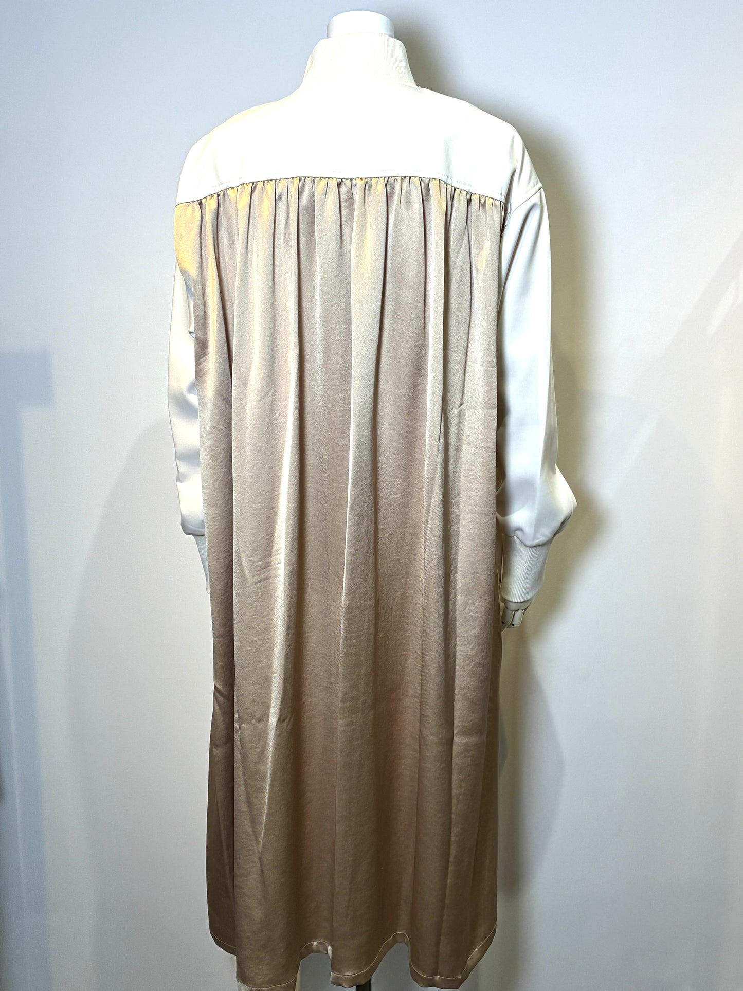 バイカラーロングブルゾン