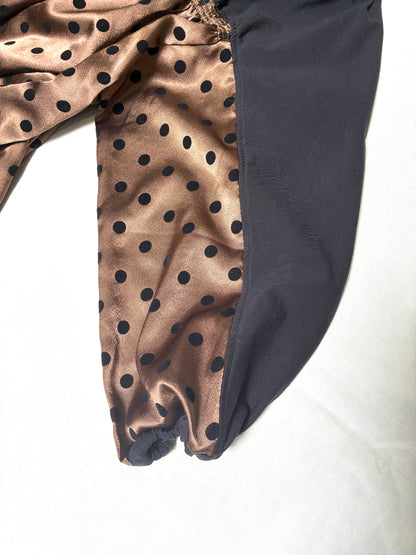 異素材スタンドカラーブラウス