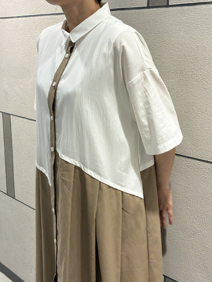 バイカラーワンピース