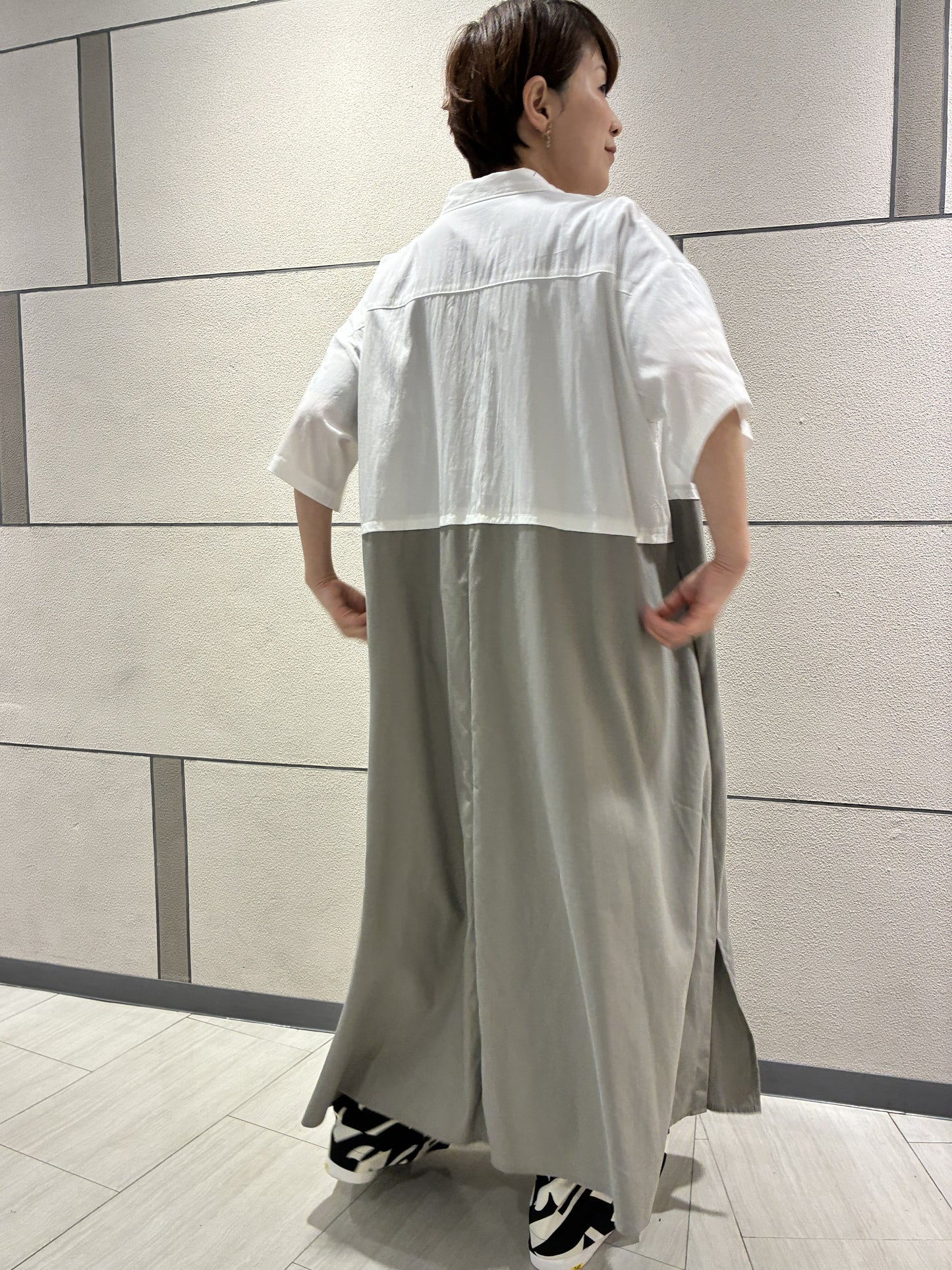 バイカラーワンピース