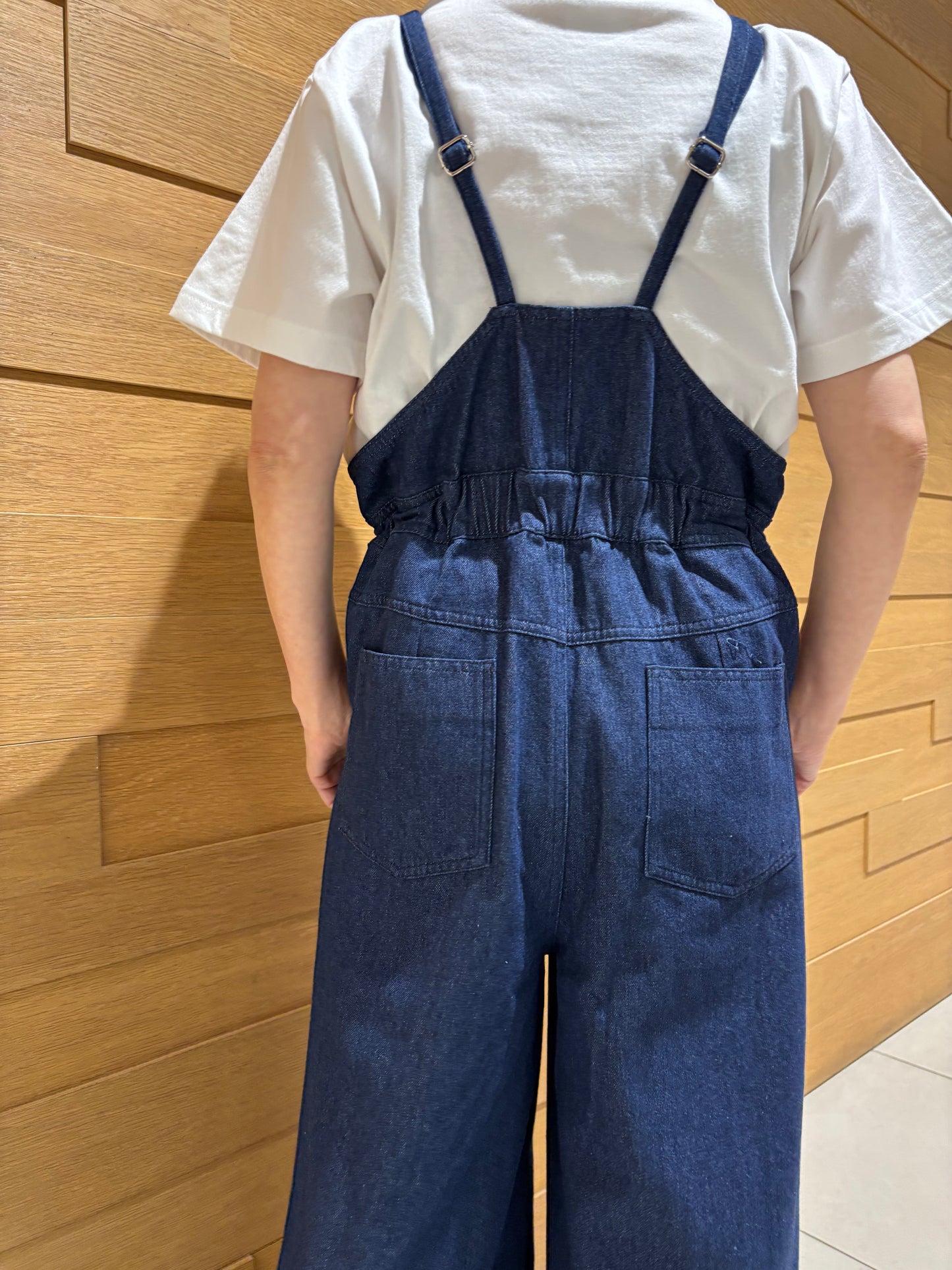 前ファスナーデニムサロペット