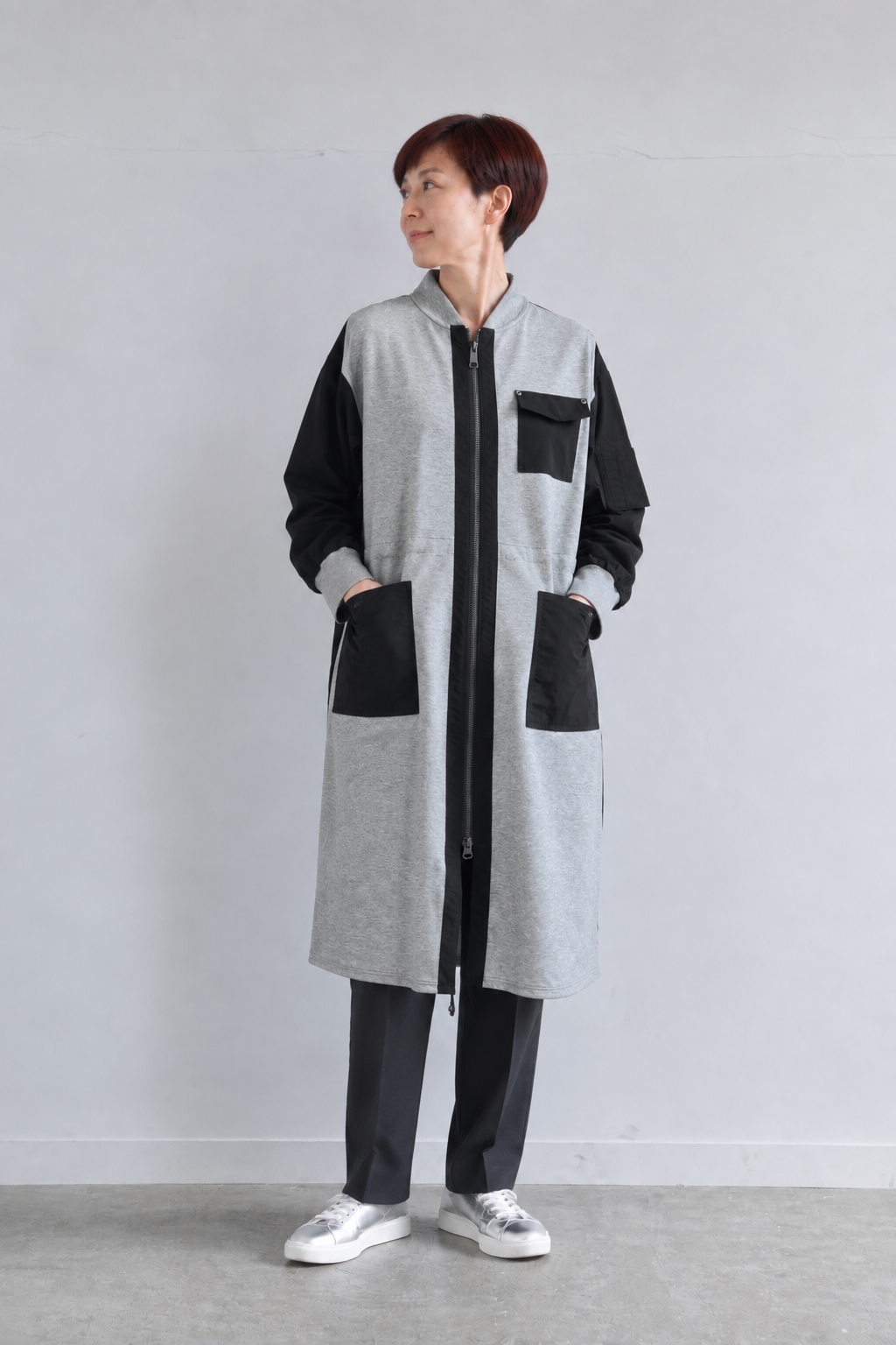 異素材ロングBZコート